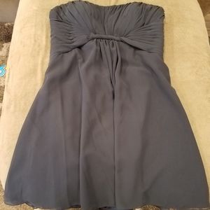 Strapless blue dress